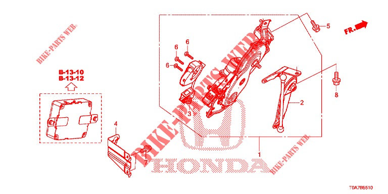 VERMOGEN ACHTERKLEP MOTOR  voor Honda CR-V DIESEL 2.2 EXCLUSIVE 5 deuren 6-versnellings handgeschakelde versnellingsbak 2013