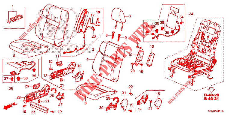 VOOR ZITTING/VEILIGHEIDSRIEMEN (D.) voor Honda CR-V DIESEL 2.2 EXCLUSIVE 5 deuren 6-versnellings handgeschakelde versnellingsbak 2013