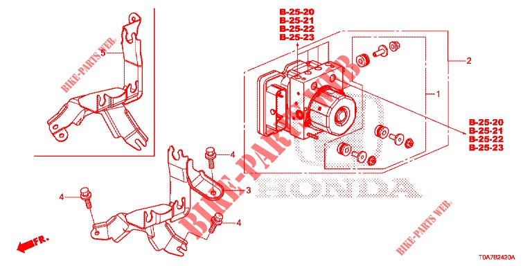 VSA MODULATOR(RH)('00 )  voor Honda CR-V DIESEL 2.2 EXCLUSIVE 5 deuren 6-versnellings handgeschakelde versnellingsbak 2013