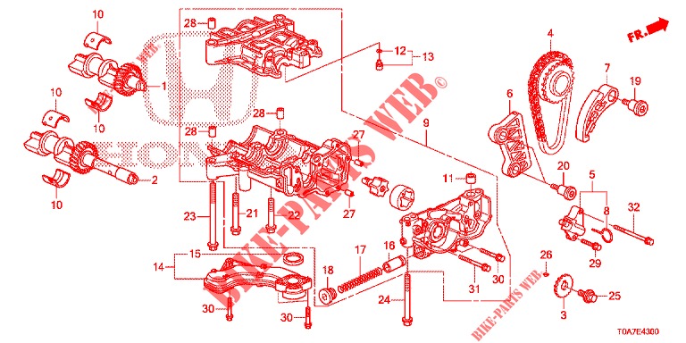 OLIEPOMP (DIESEL) (2.2L) voor Honda CR-V DIESEL 2.2 ELEGANCE 5 deuren 6-versnellings handgeschakelde versnellingsbak 2013