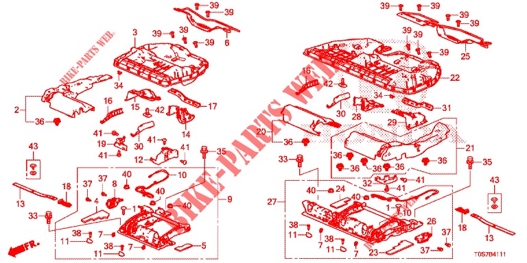 A. ZITTING KOMPONENTEN (2) voor Honda CR-V DIESEL 1.6 EXECUTIVE NAVI 4WD 5 deuren 6-versnellings handgeschakelde versnellingsbak 2016