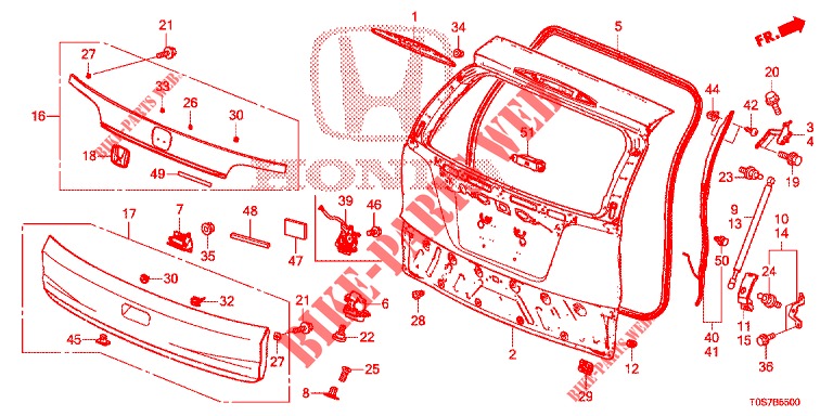 ACHTERKLEP PANEEL(2DE)  voor Honda CR-V DIESEL 1.6 EXECUTIVE NAVI 4WD 5 deuren 6-versnellings handgeschakelde versnellingsbak 2016