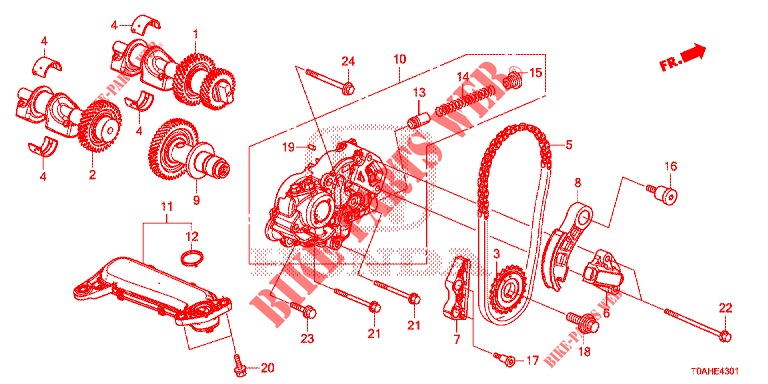 OLIEPOMP (DIESEL) (2) voor Honda CR-V DIESEL 1.6 ELEGANCE 5 deuren 6-versnellings handgeschakelde versnellingsbak 2017