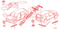 EMBLEMEN/WAARSCHUWINGSLABELS  voor Honda CR-V HYBRID 2.0 BASE 5 deuren CVT elektronische versnellingsbak 2019