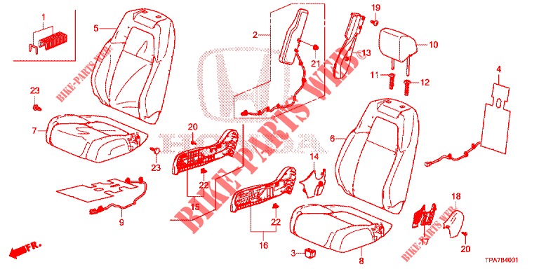 VOOR ZITTING/VEILIGHEIDSRIEMEN (D.) voor Honda CR-V HYBRID 2.0 BASE 5 deuren CVT elektronische versnellingsbak 2019
