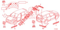 EMBLEMEN/WAARSCHUWINGSLABELS  voor Honda CR-V HYBRID 2.0 MID 5 deuren CVT elektronische versnellingsbak 2019