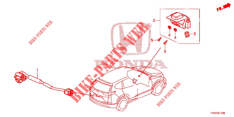 ANTENNE GPS / CAMERA ACHTERUITZICHT voor Honda CR-V HYBRID 2.0 MID 5 deuren CVT elektronische versnellingsbak 2019