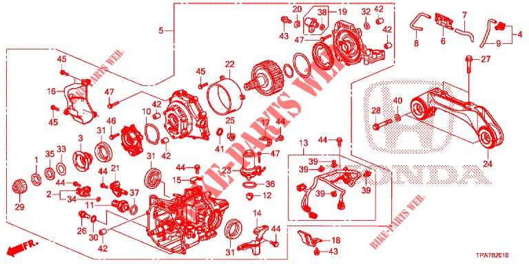 ACHTER DIFFERENTIEEL/OPHANGING  voor Honda CR-V HYBRID 2.0 TOP 5 deuren CVT elektronische versnellingsbak 2019