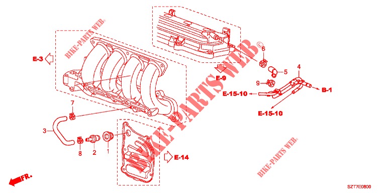 ONTLUCHTER PIJP( '05)  voor Honda CR-Z IMA THIS IS 3 deuren 6-versnellings handgeschakelde versnellingsbak 2012