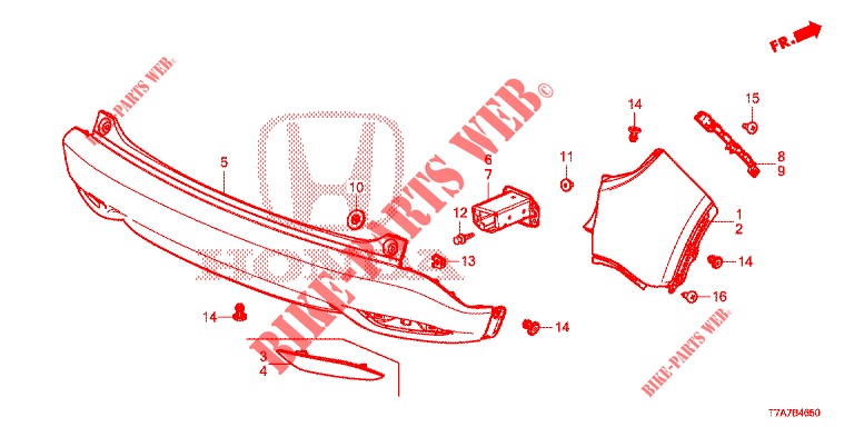 ACHTER BUMPER  voor Honda HR-V DIESEL 1.6 EXECUTIVE 5 deuren 6-versnellings handgeschakelde versnellingsbak 2016
