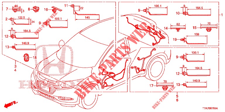 BEDRADINGSBUNDEL (LH) (6) voor Honda HR-V DIESEL 1.6 EXECUTIVE 5 deuren 6-versnellings handgeschakelde versnellingsbak 2016