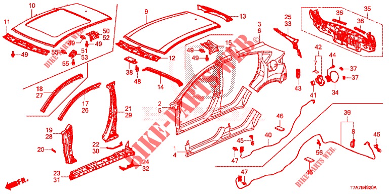 BUITEN PANELEN/ACHTER PANEEL  voor Honda HR-V DIESEL 1.6 EXECUTIVE 5 deuren 6-versnellings handgeschakelde versnellingsbak 2016