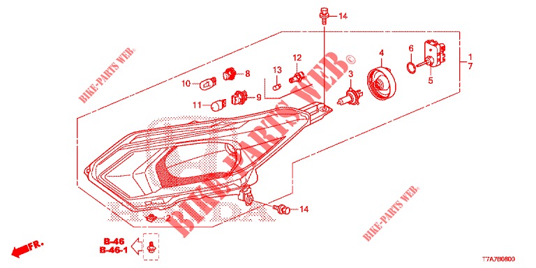 KOPLAMP (HALOGENE) (1) voor Honda HR-V DIESEL 1.6 EXECUTIVE 5 deuren 6-versnellings handgeschakelde versnellingsbak 2016