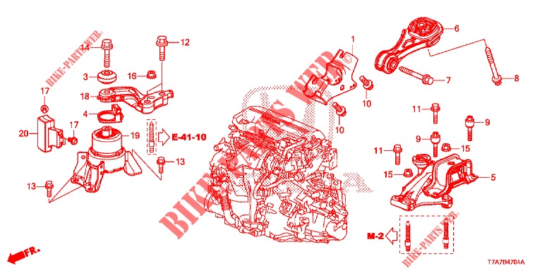 MOTOR BEVESTIGINGEN (DIESEL) voor Honda HR-V DIESEL 1.6 EXECUTIVE 5 deuren 6-versnellings handgeschakelde versnellingsbak 2016