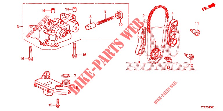 OLIEPOMP (DIESEL) voor Honda HR-V DIESEL 1.6 EXECUTIVE 5 deuren 6-versnellings handgeschakelde versnellingsbak 2016