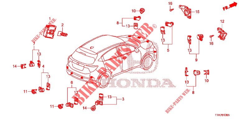 PARKEERSENSOR  voor Honda HR-V DIESEL 1.6 EXECUTIVE 5 deuren 6-versnellings handgeschakelde versnellingsbak 2016