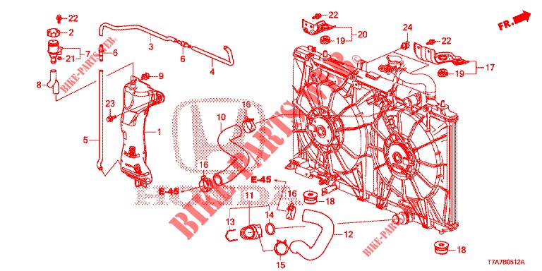 RADIATOR SLANG/RESERVETANK (DIESEL) voor Honda HR-V DIESEL 1.6 EXECUTIVE 5 deuren 6-versnellings handgeschakelde versnellingsbak 2016
