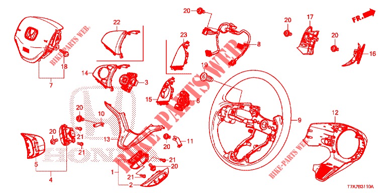 STUURWIEL (SRS) voor Honda HR-V DIESEL 1.6 EXECUTIVE 5 deuren 6-versnellings handgeschakelde versnellingsbak 2016