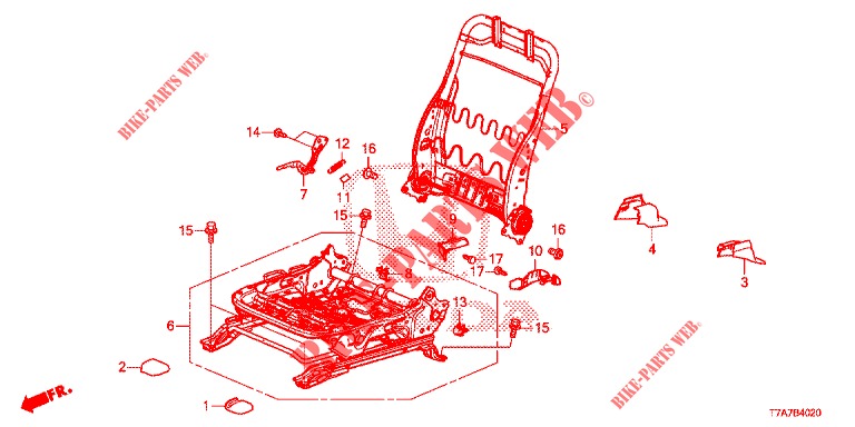 V. ZITTING COMPONENTEN (COTE DE PASSAGER) (LH) voor Honda HR-V DIESEL 1.6 EXECUTIVE 5 deuren 6-versnellings handgeschakelde versnellingsbak 2016