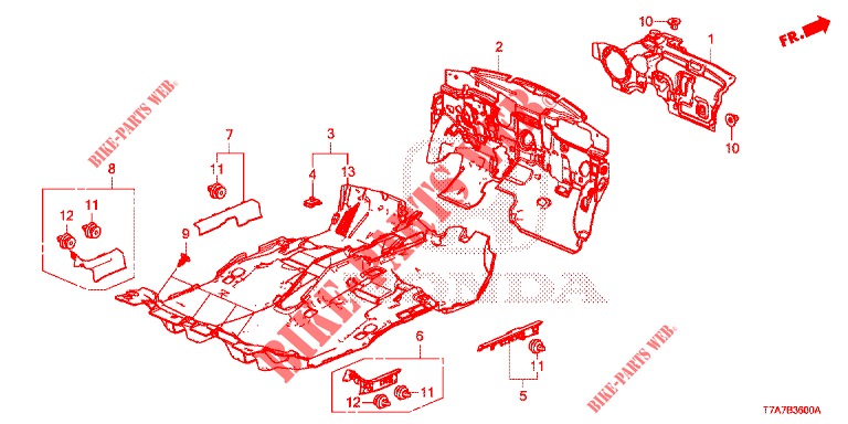 VLOERMAT/ISOLATOR (LH) voor Honda HR-V DIESEL 1.6 EXECUTIVE 5 deuren 6-versnellings handgeschakelde versnellingsbak 2016