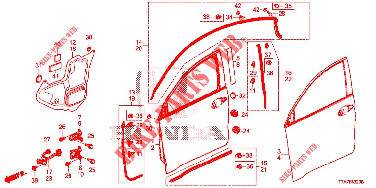 VOOR PORTIER PANELEN(2DE)  voor Honda HR-V DIESEL 1.6 EXECUTIVE 5 deuren 6-versnellings handgeschakelde versnellingsbak 2016