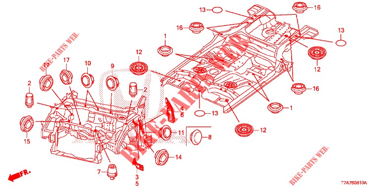 DOORVOERTULLE (AVANT) voor Honda HR-V 1.5 ELEGANCE 5 deuren CVT versnellingsbak 2017