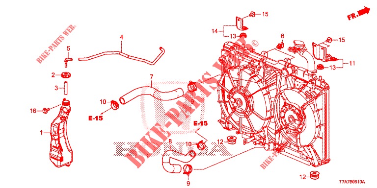 RADIATOR SLANG/RESERVETANK (KE/KG) voor Honda HR-V 1.5 ELEGANCE 5 deuren CVT versnellingsbak 2017