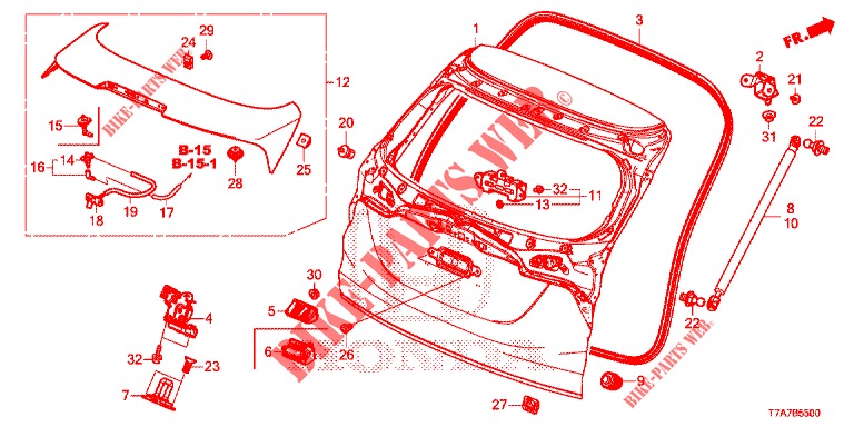 ACHTERKLEP PANEEL(2DE)  voor Honda HR-V DIESEL 1.6 EXECUTIVE 5 deuren 6-versnellings handgeschakelde versnellingsbak 2017