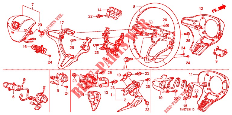 STUURWIEL (SRS) voor Honda INSIGHT 1.3 IMA S 5 deuren CVT versnellingsbak 2013