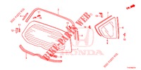 ACHTER RUIT/KWARTSGLAS  voor Honda JAZZ 1.4 ESL 5 deuren CVT versnellingsbak 2012
