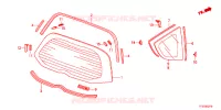 ACHTER RUIT/KWARTSGLAS  voor Honda JAZZ LS 5 deuren CVT versnellingsbak 2012