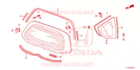 ACHTER RUIT/KWARTSGLAS  voor Honda JAZZ LS 5 deuren 5-versnellings handgeschakelde versnellingsbak 2013