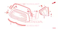 ACHTER RUIT/KWARTSGLAS  voor Honda JAZZ LSH 5 deuren 5-versnellings handgeschakelde versnellingsbak 2014