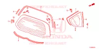 ACHTER RUIT/KWARTSGLAS  voor Honda JAZZ ELEGANCE 5 deuren 5-versnellings handgeschakelde versnellingsbak 2014