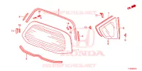 ACHTER RUIT/KWARTSGLAS  voor Honda JAZZ SI 5 deuren CVT versnellingsbak 2014