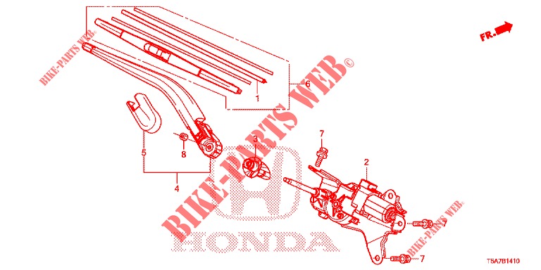 ACHTER RUITEWISSER  voor Honda JAZZ 1.3 EXCLUSIVE 5 deuren CVT versnellingsbak 2016