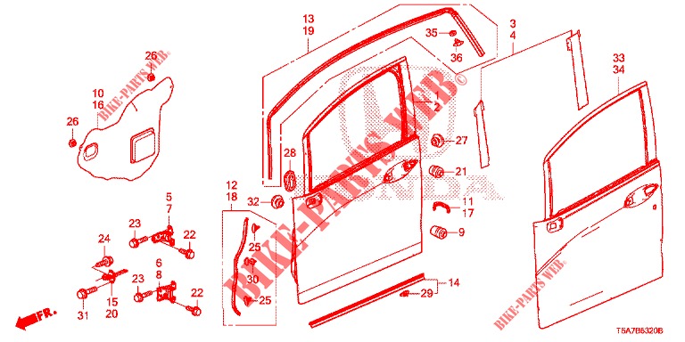 VOORPORTIER PANEEL  voor Honda JAZZ 1.5 DYNAMIC 5 deuren CVT versnellingsbak 2018