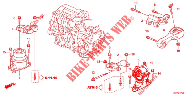 MOTOR BEVESTIGING(DIESEL)  voor Honda JAZZ HYBRID LUXURY 5 deuren CVT versnellingsbak 2014