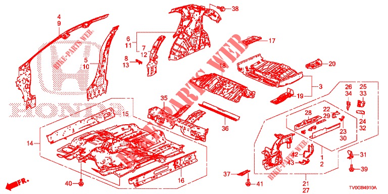VLOER/BINNEN PANELEN  voor Honda CIVIC 1.8 S 5 deuren 5-traps automatische versnellingsbak 2015