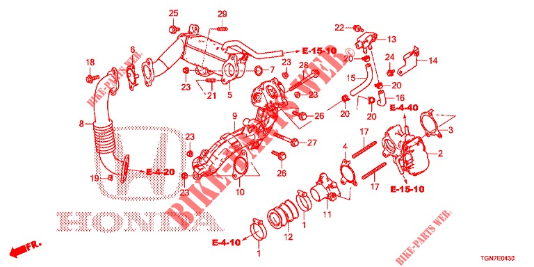 EGR KLEP (LP) voor Honda CIVIC DIESEL 1.6 S 5 deuren 9-traps automatische versnellingsbak 2018