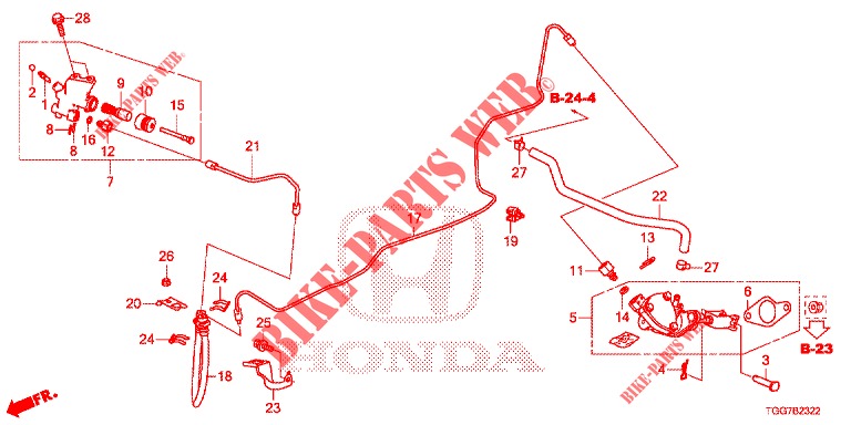 REM HOOFDCILINDER (TYPE R) (LH) voor Honda CIVIC  TYPE R 5 deuren 6-versnellings handgeschakelde versnellingsbak 2019
