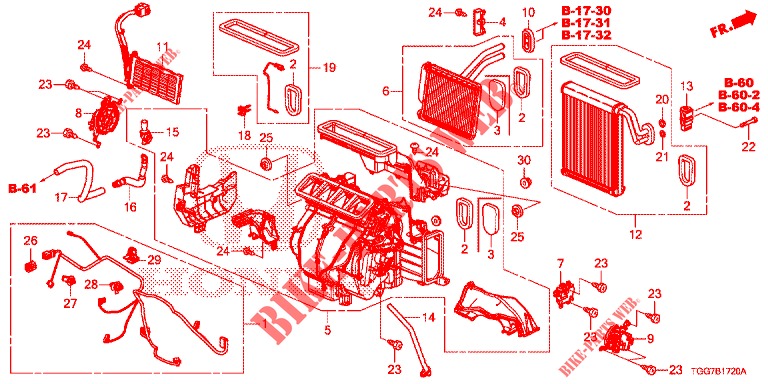 VERWARMINGSEENHEID (LH) voor Honda CIVIC  TYPE R 5 deuren 6-versnellings handgeschakelde versnellingsbak 2019