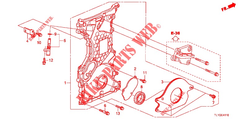 KETTINGKAST (DIESEL) voor Honda ACCORD DIESEL 2.2 ES GT 4 deuren 6-versnellings handgeschakelde versnellingsbak 2012