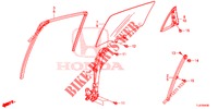 ACHTER PORTIER GLAS/PORTIER REGULATOR  voor Honda ACCORD TOURER 2.4 S 5 deuren 5-traps automatische versnellingsbak 2014