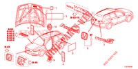 EMBLEMEN/WAARSCHUWINGSLABELS  voor Honda ACCORD TOURER 2.0 S 5 deuren 6-versnellings handgeschakelde versnellingsbak 2015