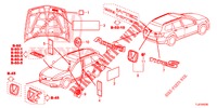 EMBLEMEN/WAARSCHUWINGSLABELS  voor Honda ACCORD TOURER 2.0 S 5 deuren 5-traps automatische versnellingsbak 2015