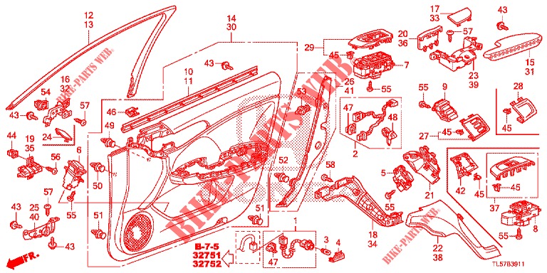 VOOR PORTIER VOERING (RH) voor Honda ACCORD TOURER 2.0 S 5 deuren 5-traps automatische versnellingsbak 2015