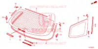 ACHTER RUIT/KWARTSGLAS  voor Honda ACCORD TOURER DIESEL EX 5 deuren 5-traps automatische versnellingsbak 2015