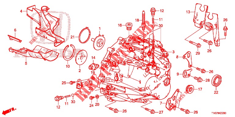 P.S. VERSNELLINGBOX (DIESEL) (1.6L) voor Honda CIVIC DIESEL 1.6 S 5 deuren 6-versnellings handgeschakelde versnellingsbak 2013