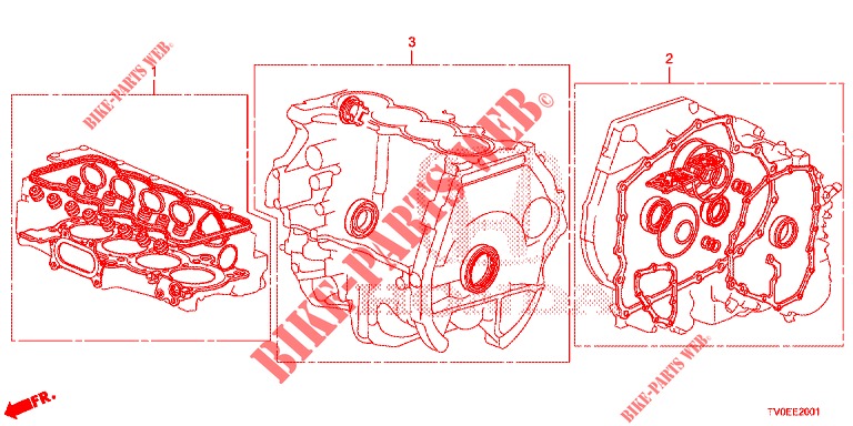 PAKKINGPAKKET/ VERSNELLINGSBAKSAMENSTEL (1.8L) voor Honda CIVIC 1.8 EXGT 5 deuren 5-traps automatische versnellingsbak 2014